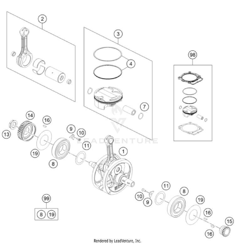 Crankshaft, Piston FC 450 Rockstar Ed. ENGINE - 2023 Schematic
