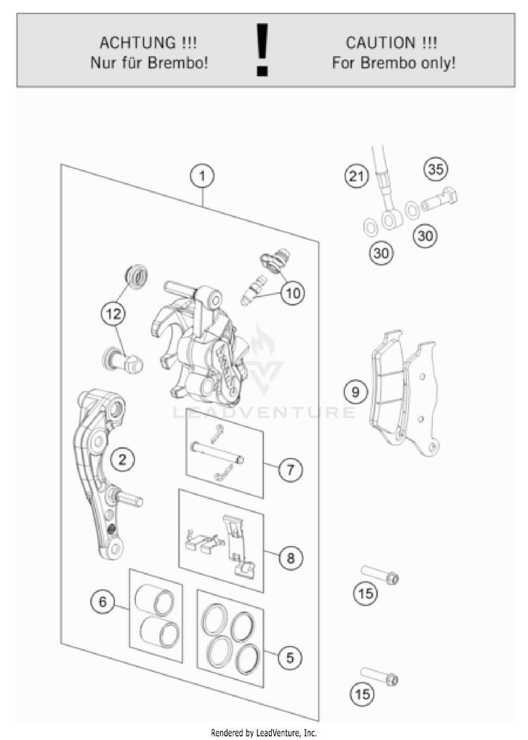 Front Brake Caliper FX 450 CHASSIS - 2024 Schematic