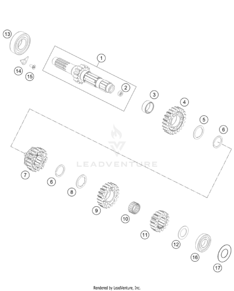 Transmission I - Main Shaft FS 450 ENGINE - 2023 Schematic