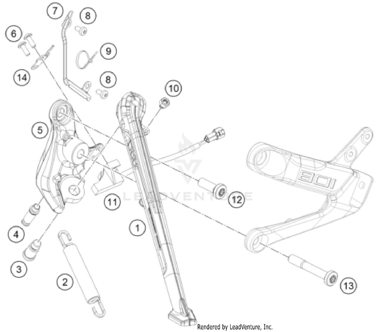 Side / Center Stand SVARTPILEN 801 CHASSIS - 2024 Schematic
