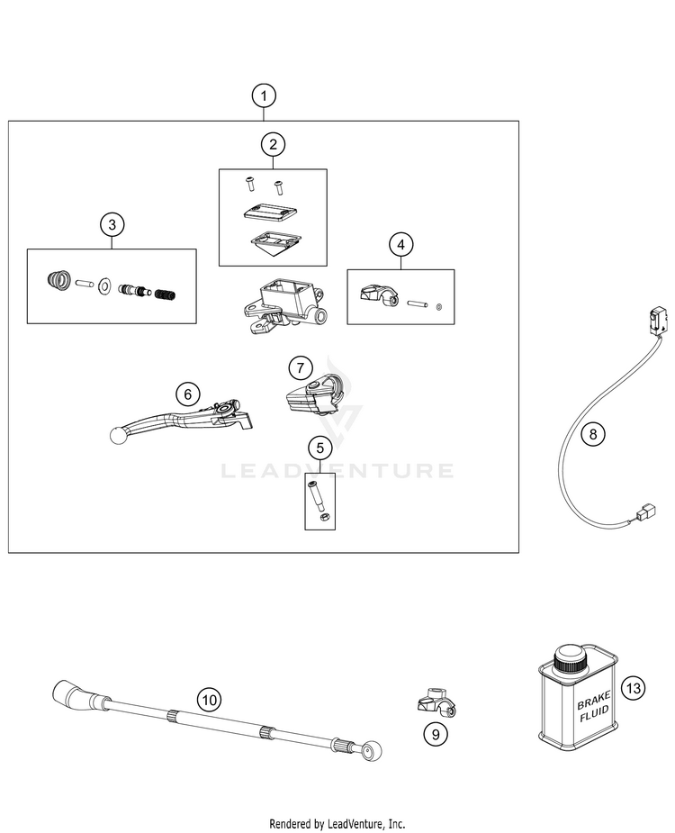 Front Brake Control FE 350s CHASSIS - 2021 Schematic