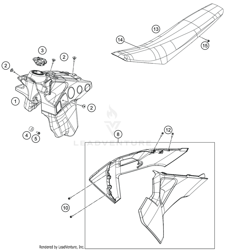 Tank, Seat FE 350 CHASSIS - 2020 Schematic