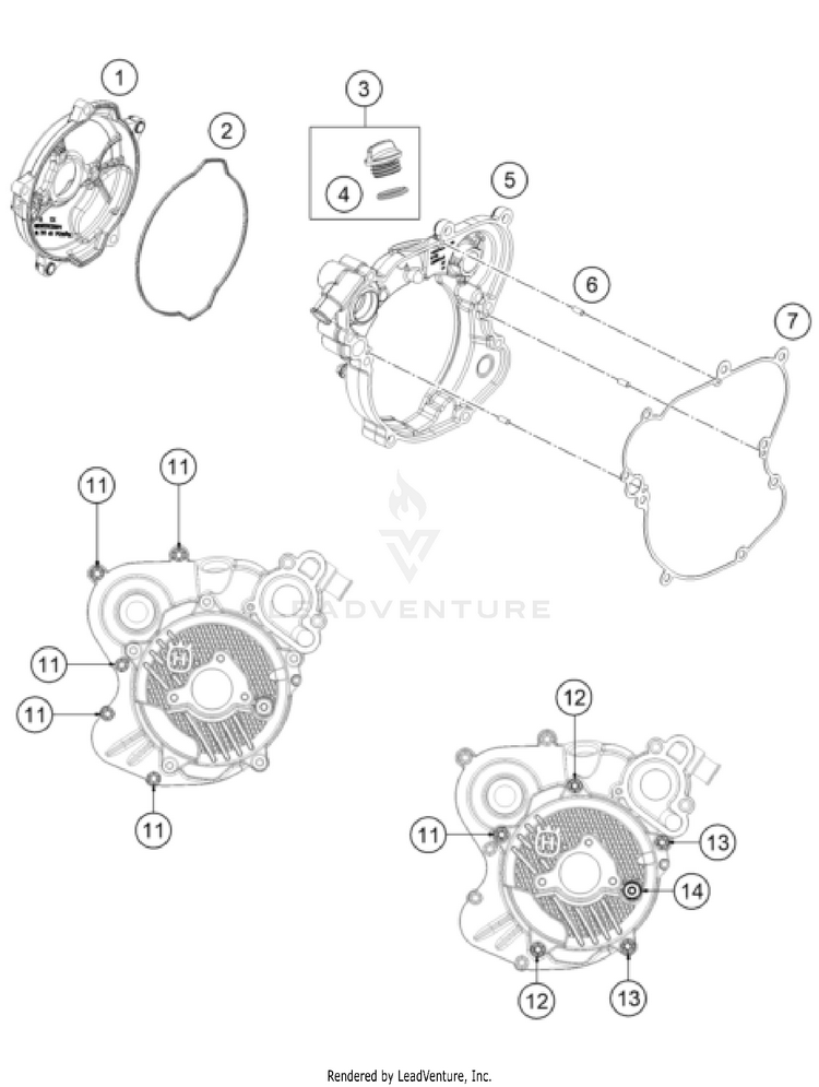 Clutch Cover TC 65 ENGINE - 2025 Schematic