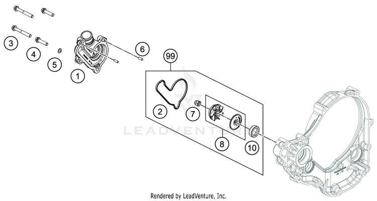 Water Pump FE 350s Engine - 2021 Schematic