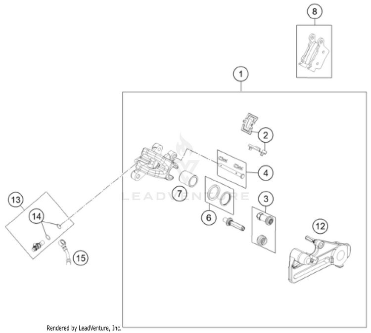 Rear Brake Caliper TC 85 17/14 CHASSIS - 2025 Schematic