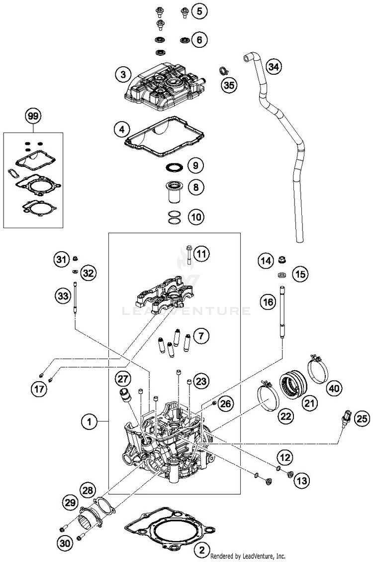 Cylinder Head FC 250 ENGINE - 2019 Schematic