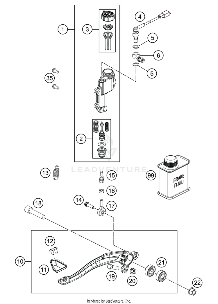 Rear Brake Control FE 350s CHASSIS - 2020 Schematic