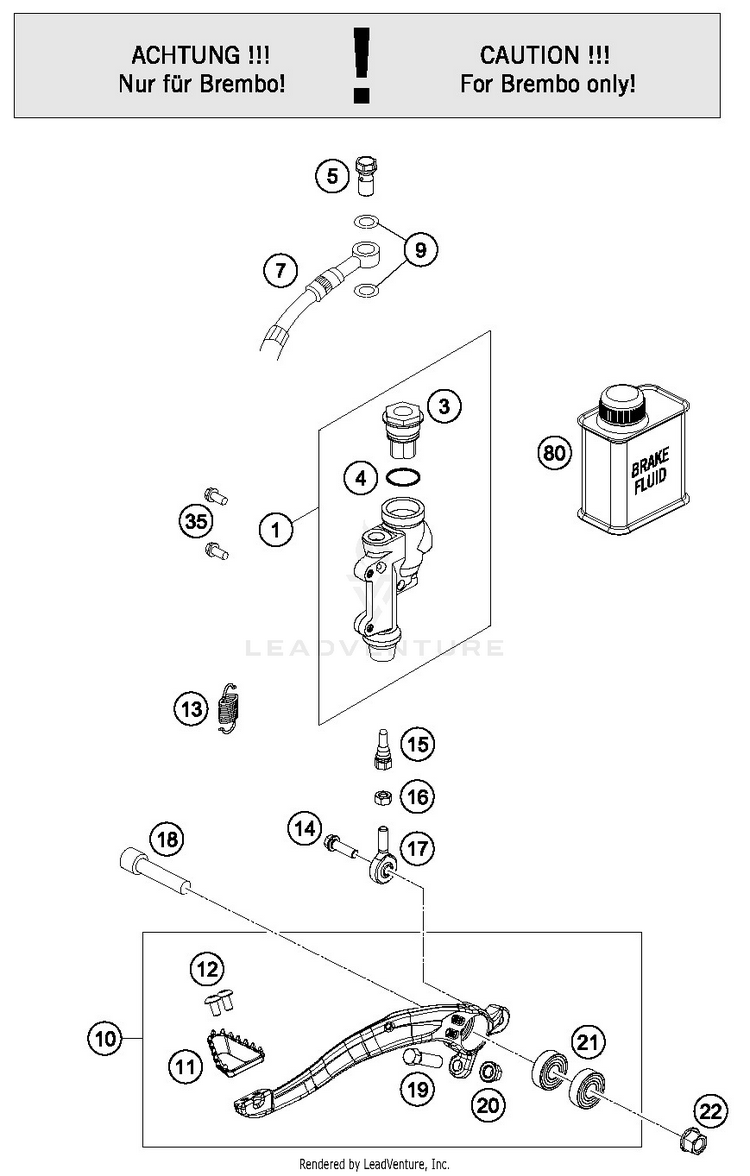 Rear Brake Control TC 125 CHASSIS - 2019 Schematic