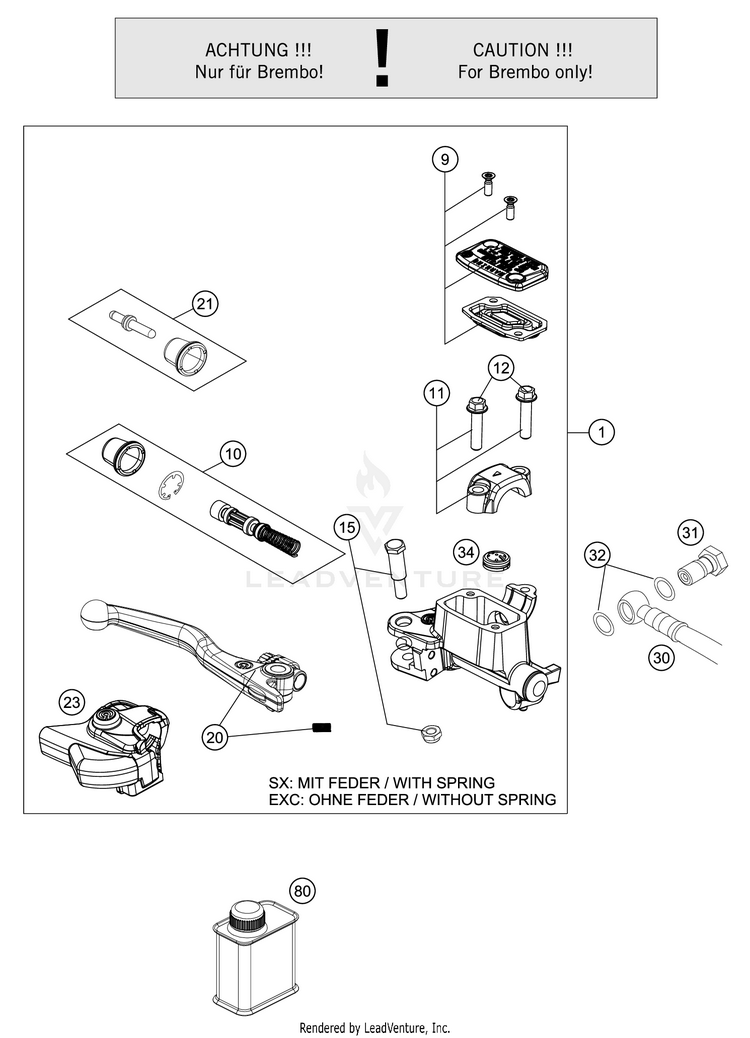 Front Brake Control FC 450 CHASSIS - 2021 Schematic