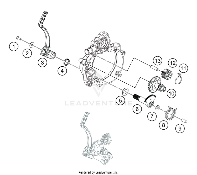 Kick Starter TC 50 ENGINE - 2020 Schematic