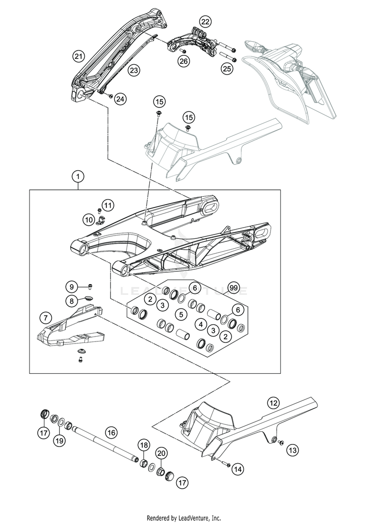 Swing Arm VITPILEN 701 CHASSIS - 2020 Schematic