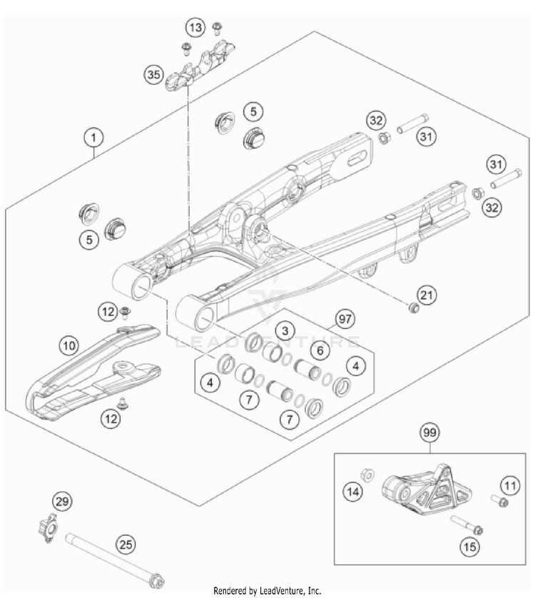 Swing Arm TC 50 CHASSIS - 2023 Schematic