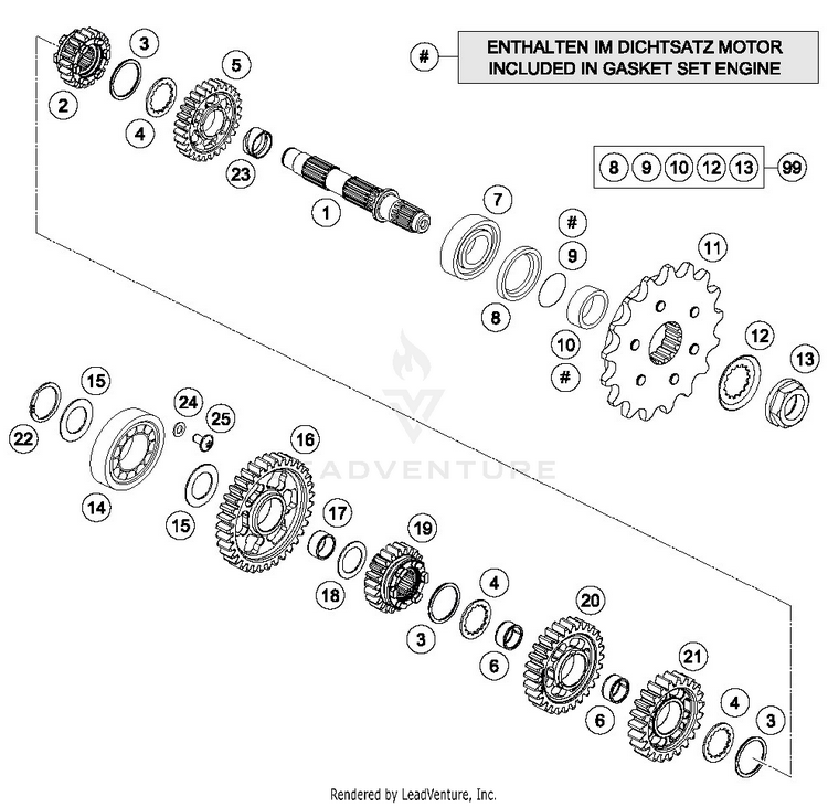 Transmission Ii - Countershaft 701 SUPERMOTO ENGINE - 2016 Schematic
