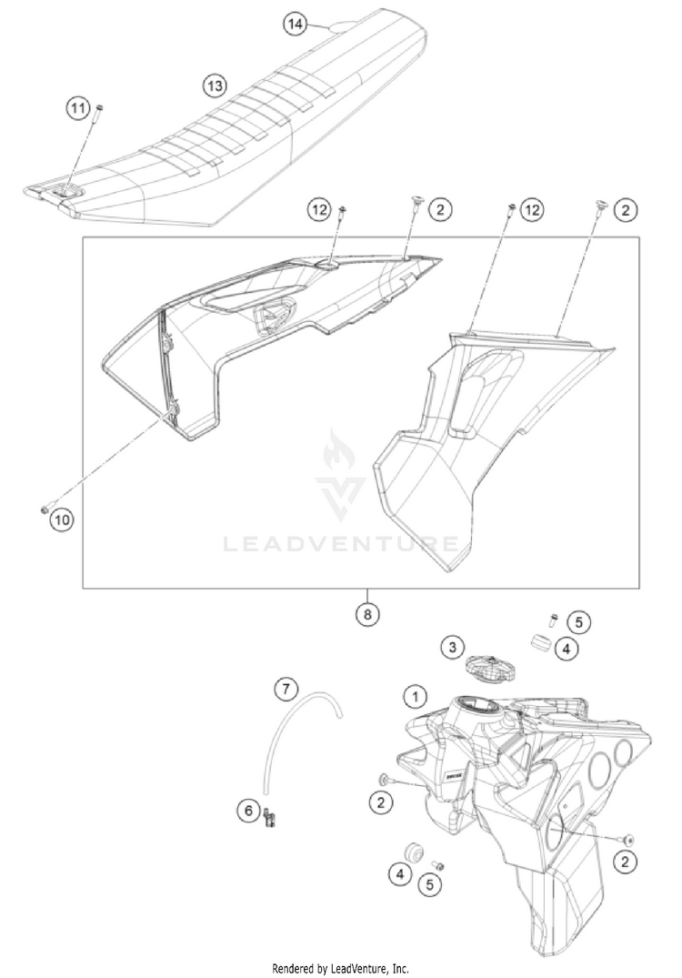 Tank, Seat TX 300 CHASSIS - 2023 Schematic