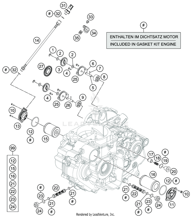 Lubricating System 701 ENDURO ENGINE - 2019 Schematic