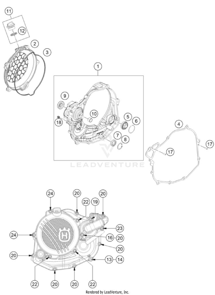 Clutch Cover FC/FX 450 ENGINE - 2024 Schematic