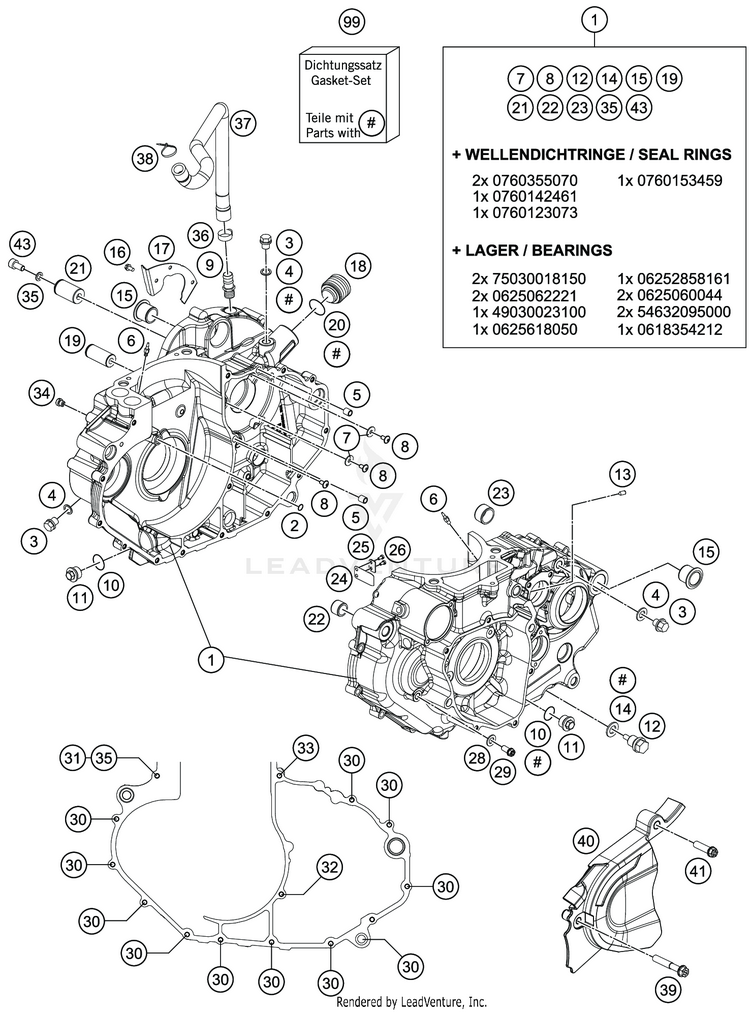 Engine Case 701 ENDURO ENGINE - 2019 Schematic