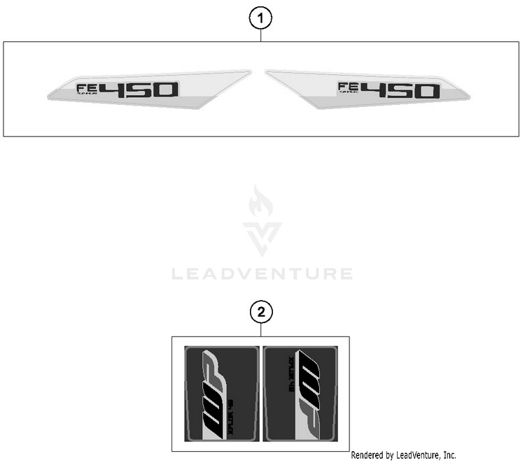 Decal FE 450 CHASSIS - 2019 Schematic
