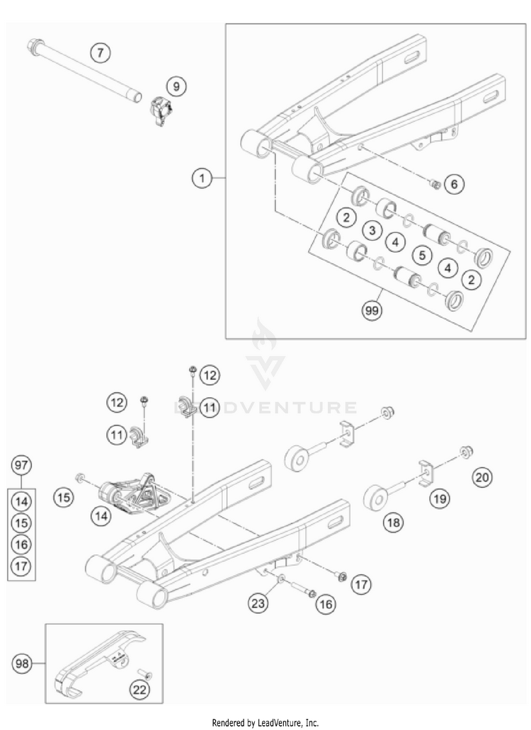 Swing Arm TC 50 MINI CHASSIS - 2023 Schematic