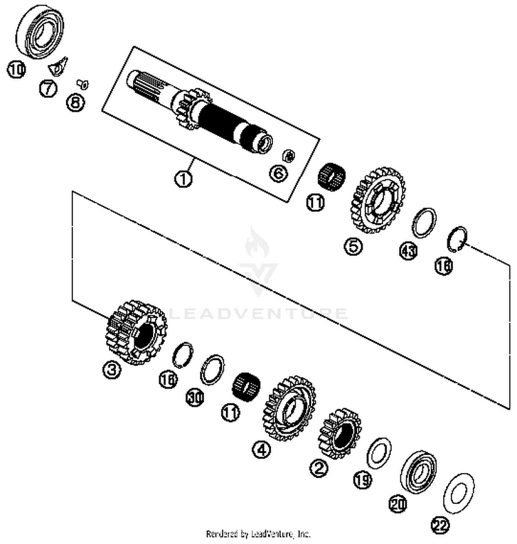 Transmission I - Main Shaft FE 350S ENGINE - 2015 Schematic