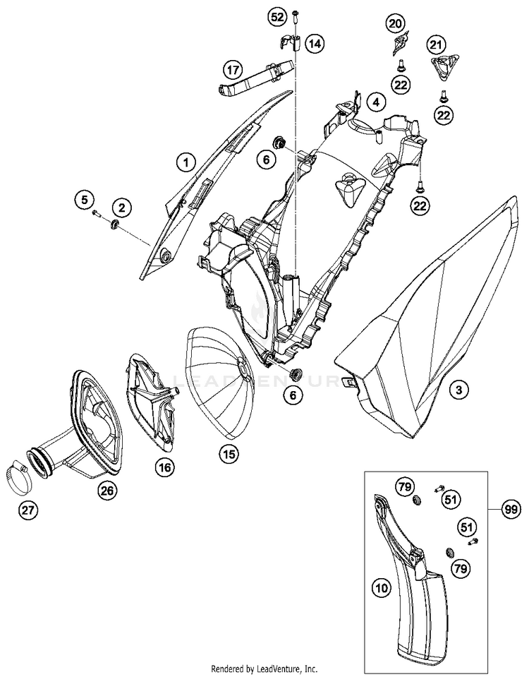 Air Filter TC 125 CHASSIS - 2014 Schematic