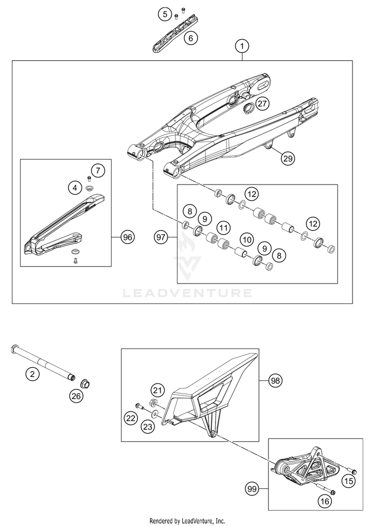 Swing Arm FE 350s CHASSIS - 2021 Schematic
