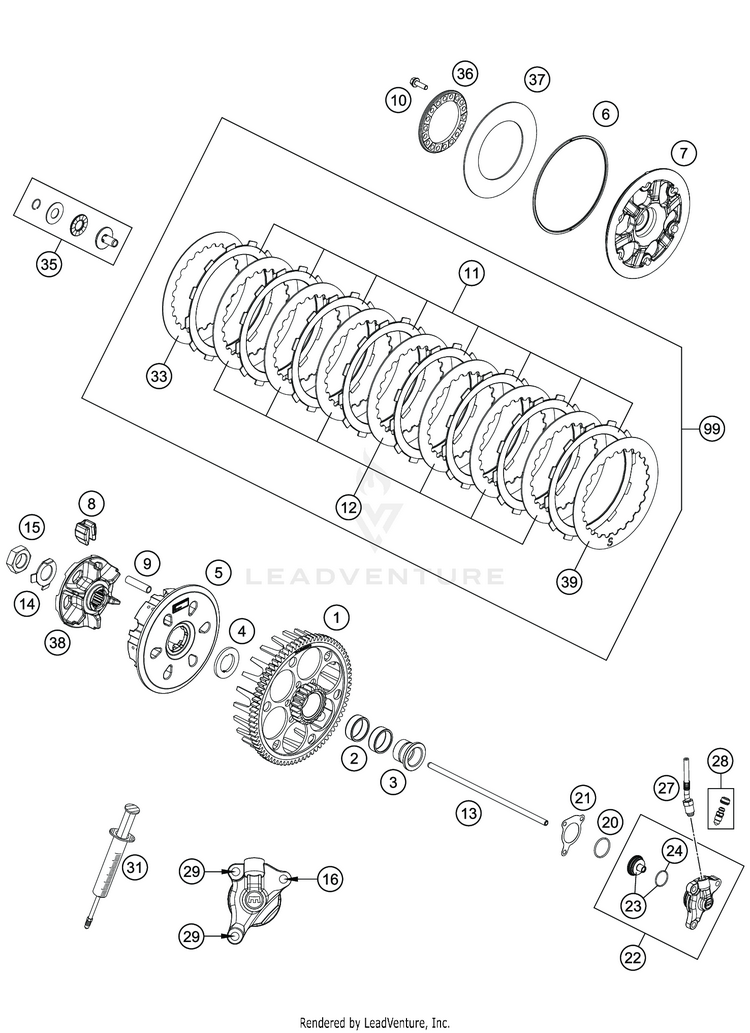 Clutch FE 501s ENGINE - 2020 Schematic