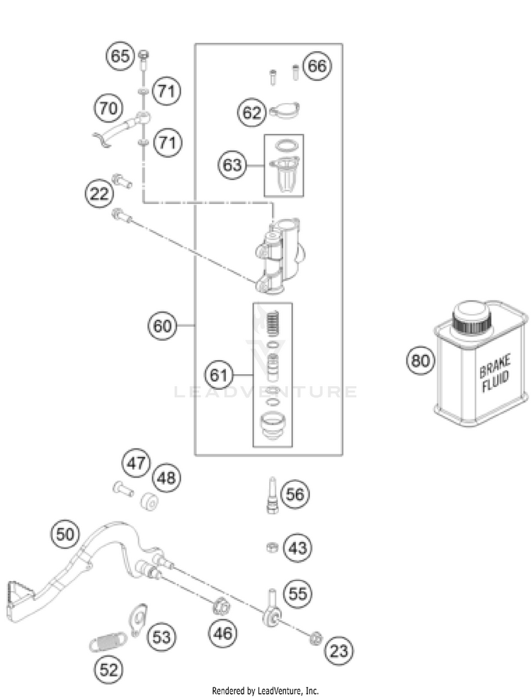 Rear Brake Control TC 50 MINI CHASSIS - 2023 Schematic