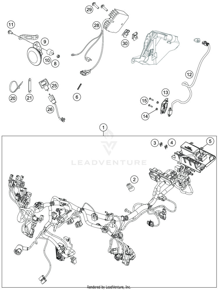 Wiring Harness 701 SUPERMOTO CHASSIS - 2020 Schematic