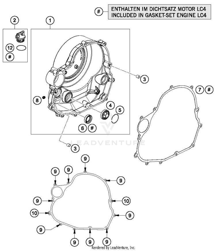 Clutch Cover 701 ENDURO ENGINE - 2016 Schematic