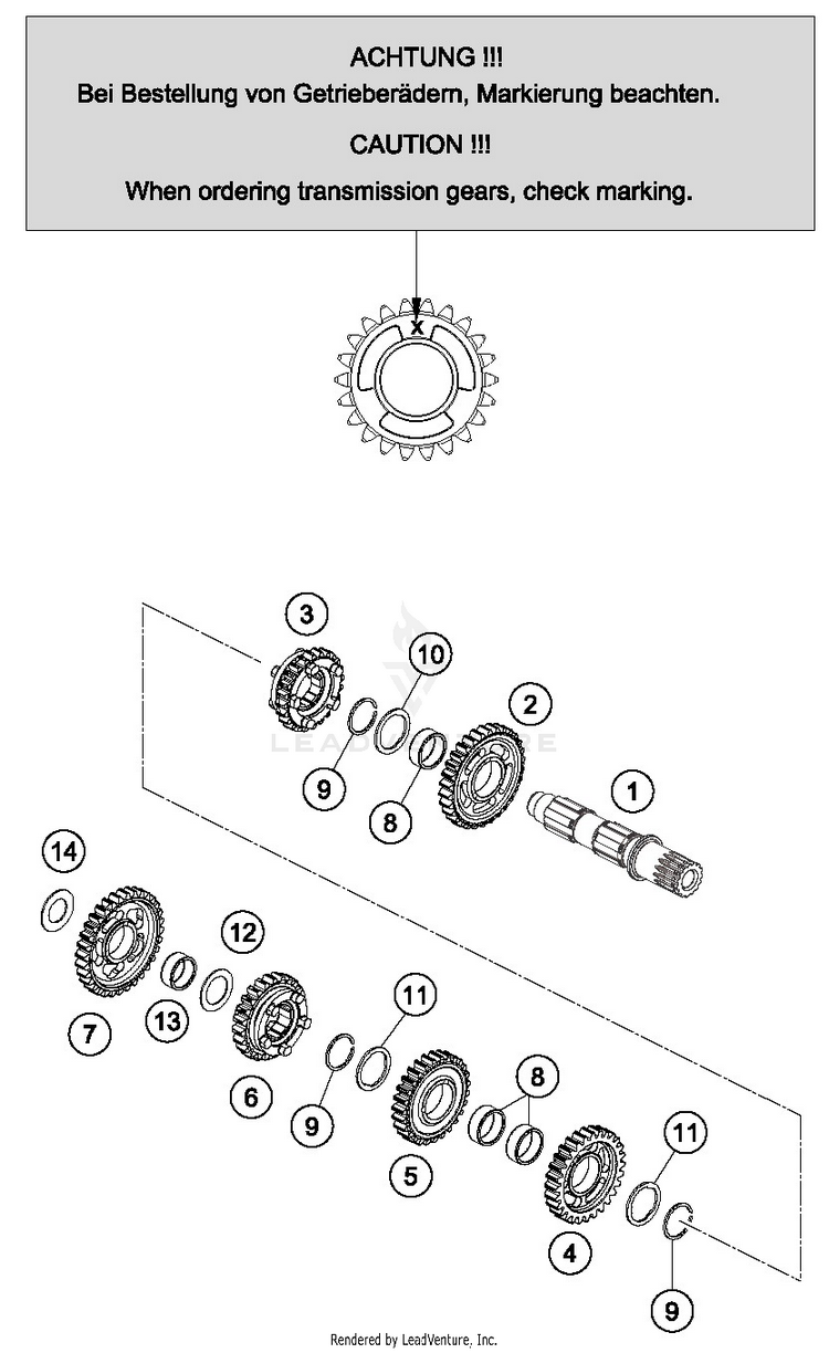 Transmissionii - Countershaft TC 125 ENGINE - 2019 Schematic