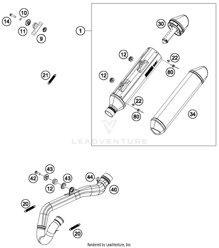 Exhaust System FE 501 CHASSIS - 2019 Schematic