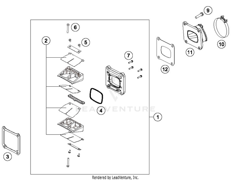 Reed Valve Case TE 250i ENGINE - 2019 Schematic