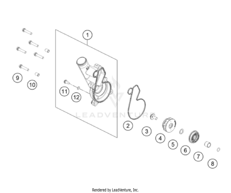 Water Pump 901 Norden Engine - 2022 Schematic