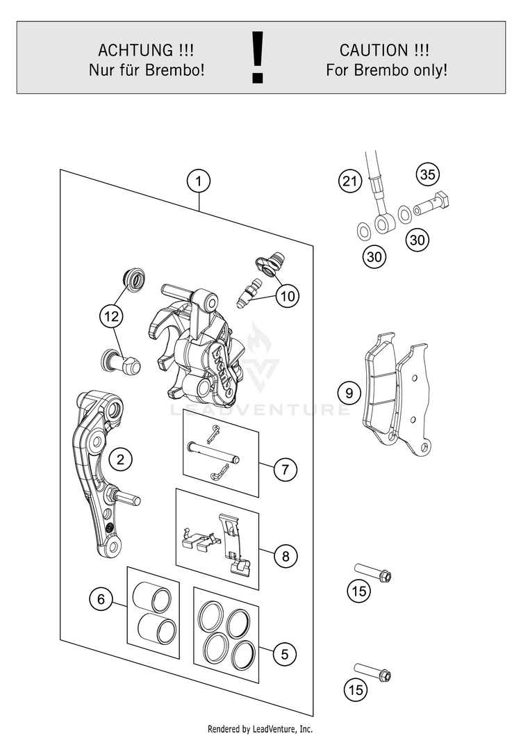 Front Brake Caliper FC 450 CHASSIS - 2021 Schematic