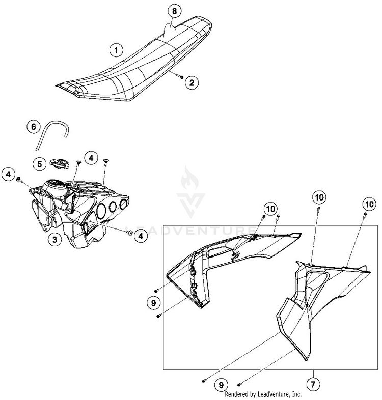 Tank, Seat FX 350 CHASSIS - 2019 Schematic