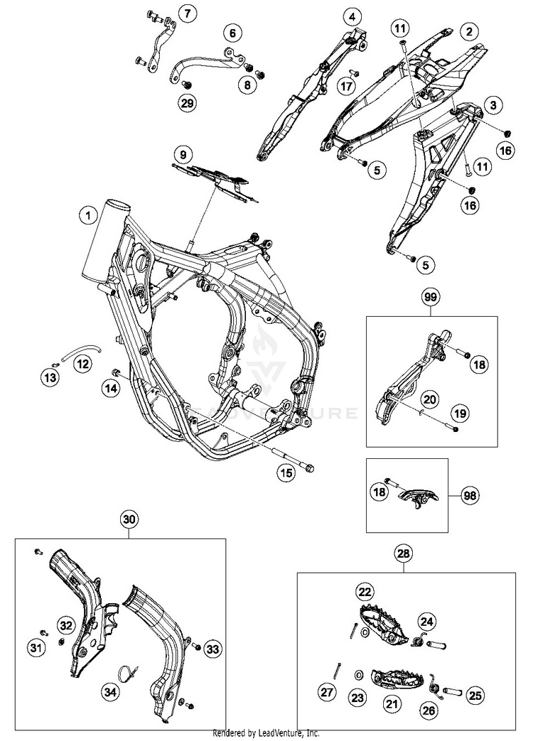 Frame TE 250i CHASSIS - 2019 Schematic
