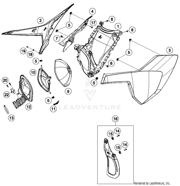 Air Filter TE 250i CHASSIS - 2019 Schematic