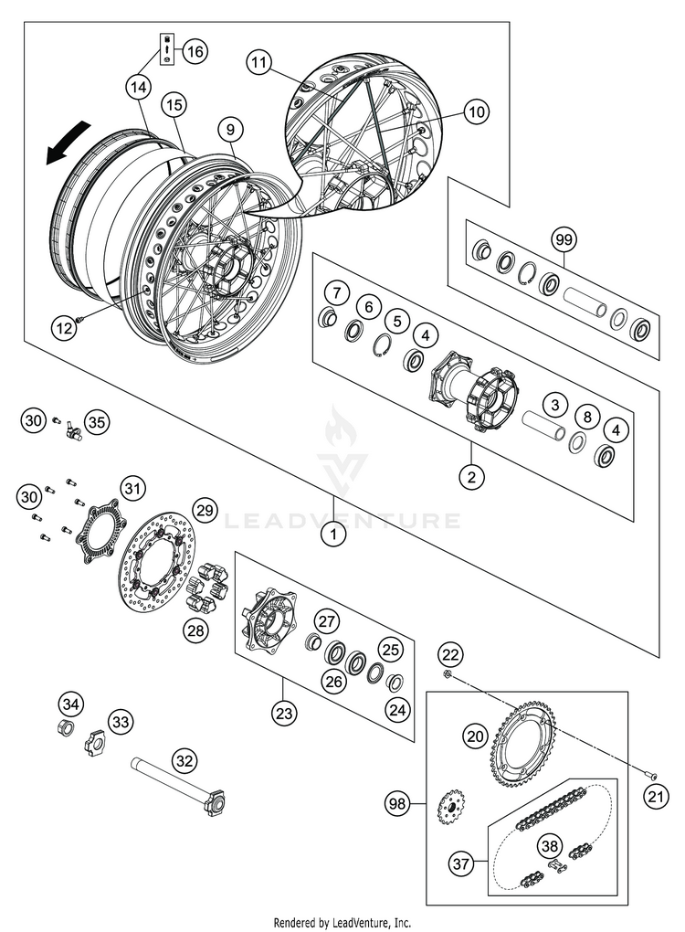 Rear Wheel VITPILEN 701 CHASSIS - 2020 Schematic