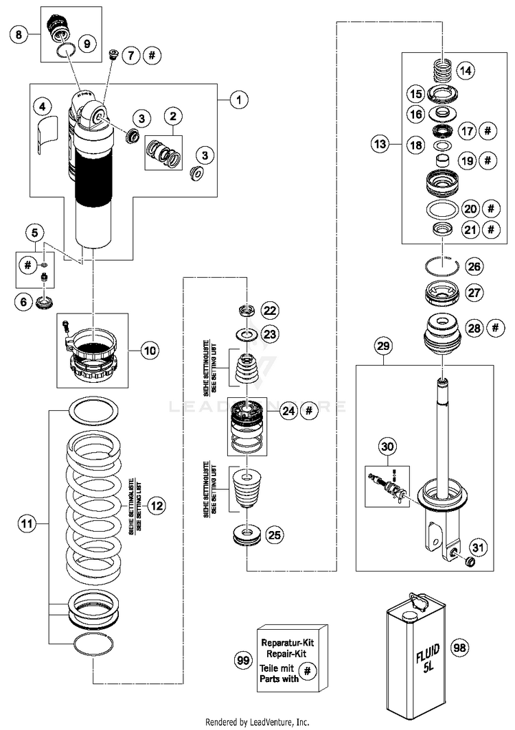 Shock Absorber Disassembled FE 501S CHASSIS - 2016 Schematic