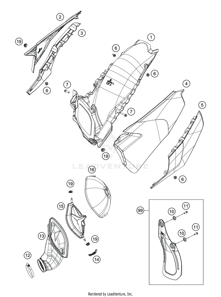 Air Filter TC 125 CHASSIS - 2020 Schematic