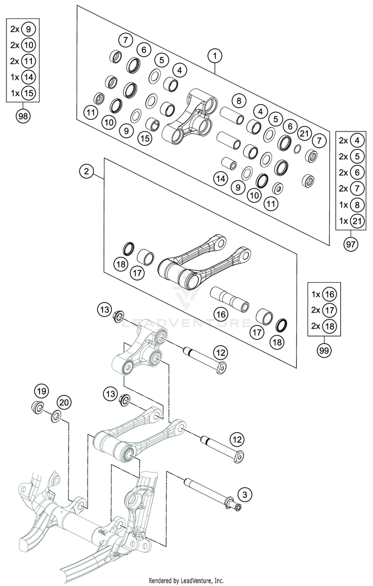 Pro Lever Linking FE 350 CHASSIS - 2020 Schematic