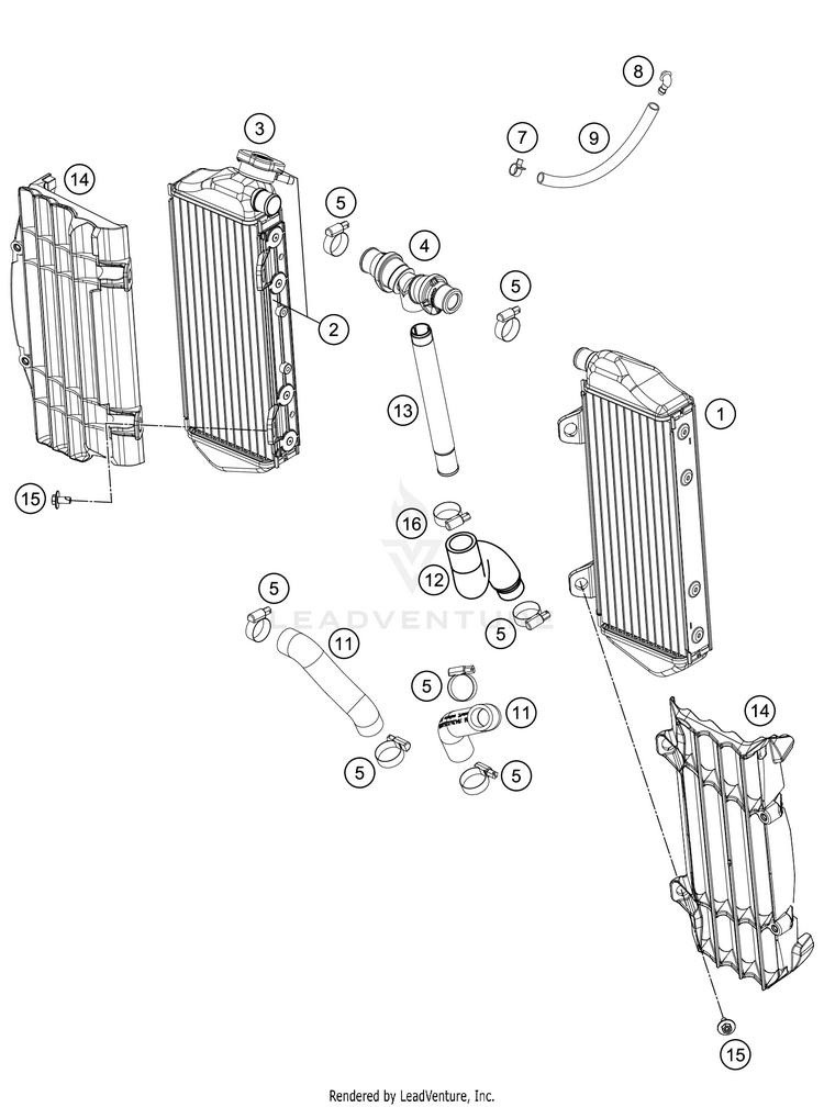Cooling System FC 450 Engine - 2021 Schematic