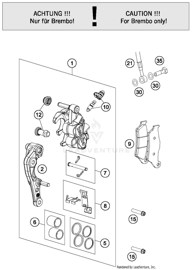 Front Brake Caliper FC 250 CHASSIS - 2019 Schematic