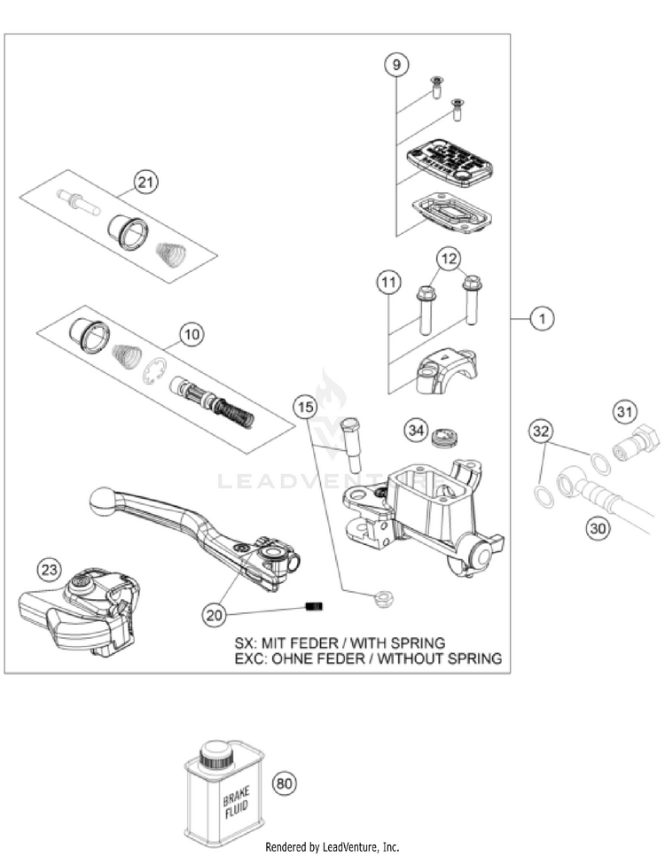Front Brake Control TC 250 CHASSIS - 2022 Schematic