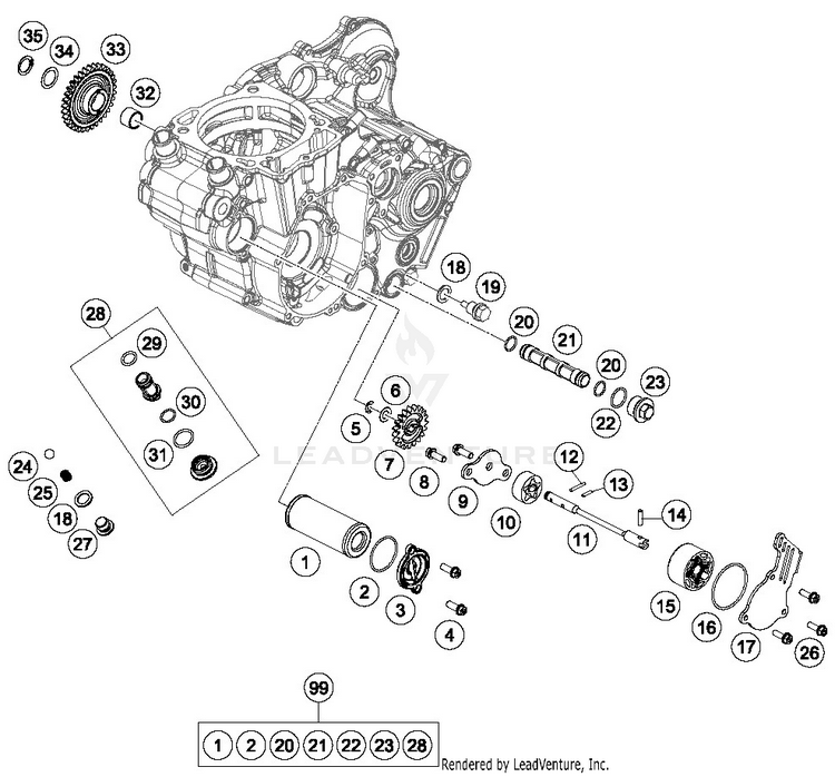 Lubricating System FE 501 ENGINE - 2019 Schematic