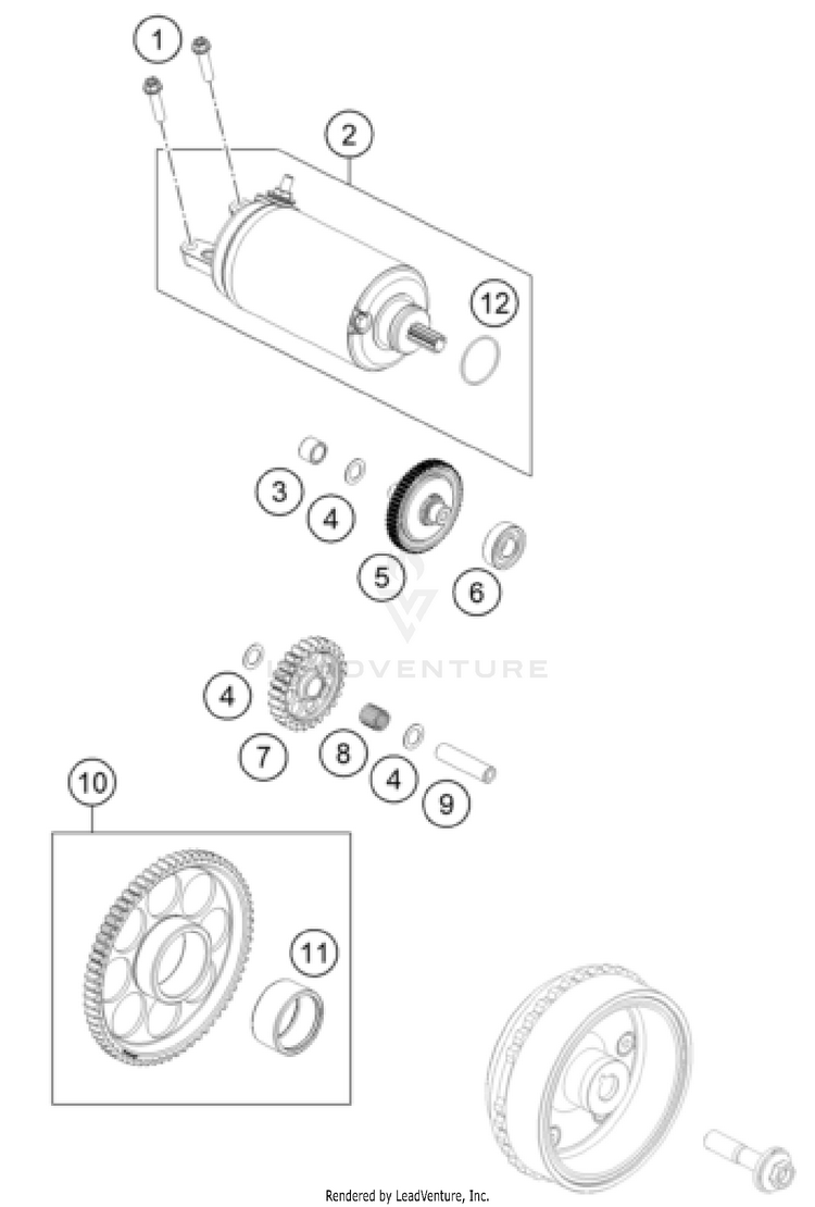 Electric Starter 801 Svartpilen ENGINE - 2024 Schematic