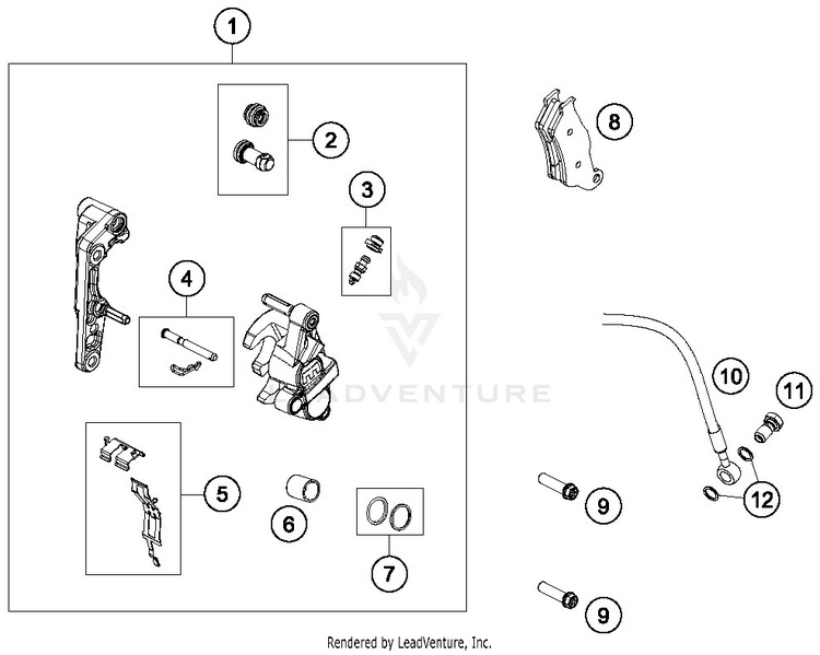 Front Brake Caliper FE 450 CHASSIS - 2019 Schematic