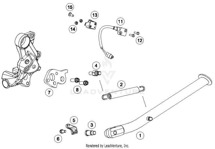 Side / Center Stand 701 SUPERMOTO CHASSIS - 2016 Schematic