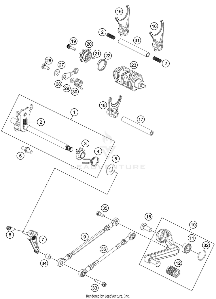 Shifting Mechanism 401 Svartpilen Engine - 2018 Schematic